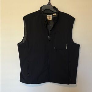 Sleek Black Fleece Vest with Standing Collar